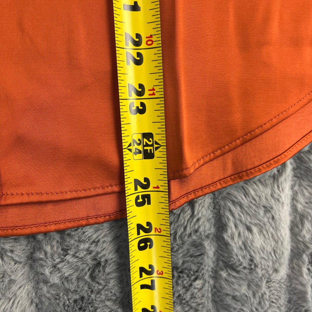 NWT Abercrombie and Fitch Shirt Women's Orange Satin XS Button Up‎ Solid - Picture 5 of 8